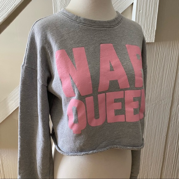 Forever 21 Nap Queen Cropped Sweatshirt Size Small - Picture 6 of 14